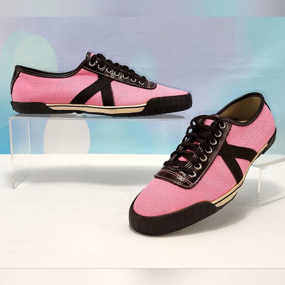 PF FLYERS PINTAIL NIB – Vintage active shoes, USA, canvas, pink/brown, size 8.5 - Picture 1 of 11